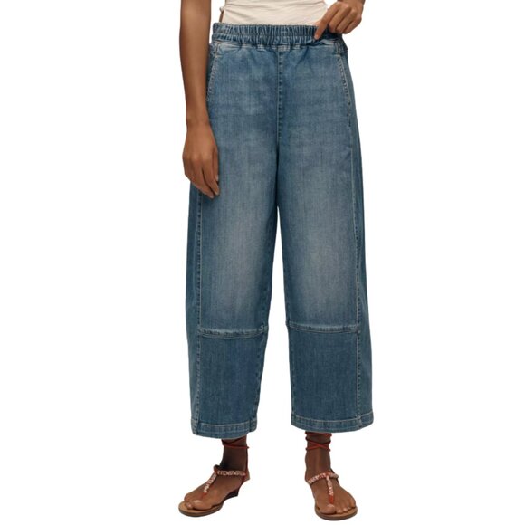 Anthropologie Pilcro Izzie Relaxed Pull-On Barrel High Waist Jeans Size Medium - Picture 9 of 12